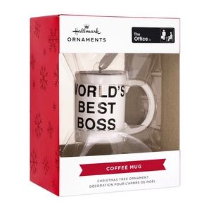 HALLMARK ORNAMENTS The Office World's Best Boss Coffee Mug Christmas Ornament